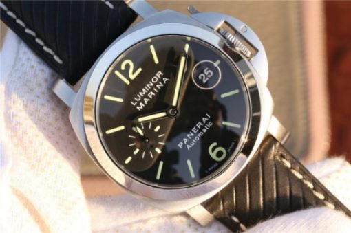 Replica Panerai PAM048 XF Black Dial Black Leather Strap A7750 - Image 3
