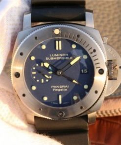 Replica Panerai PAM371 Titanium Blue Dial XF Black Rubber Strap P9001