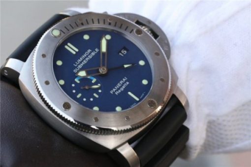 Replica Panerai PAM371 Titanium Blue Dial XF Black Rubber Strap P9001 - Image 8