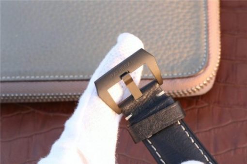 Replica Panerai PAM607 XF Left Handed Real Ceramic Black Leather Strap P9000 - Image 7