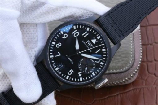 Replica IWC Big Pilot Real PR IW502001 Real Ceramic ZF V2 Black Calfskin Strap A51111 - Image 2