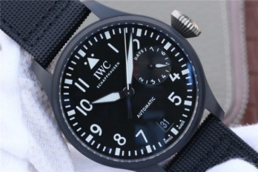 Replica IWC Big Pilot Real PR IW502001 Real Ceramic ZF V2 Black Calfskin Strap A51111 - Image 3
