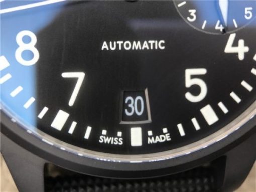 Replica IWC Big Pilot Real PR IW502001 Real Ceramic ZF V2 Black Calfskin Strap A51111 - Image 5
