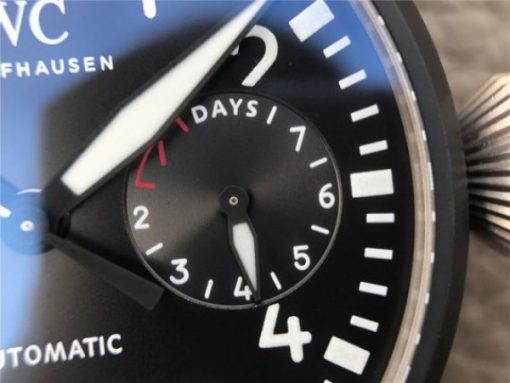 Replica IWC Big Pilot Real PR IW502001 Real Ceramic ZF V2 Black Calfskin Strap A51111 - Image 6