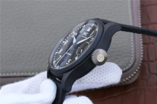 Replica IWC Big Pilot Real PR IW502001 Real Ceramic ZF V2 Black Calfskin Strap A51111 - Image 8