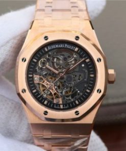 Replica Audemars Piguet Royal Oak 41mm Double Balance Wheel Openworked 15407 RG JF  RG Bracelet A3132