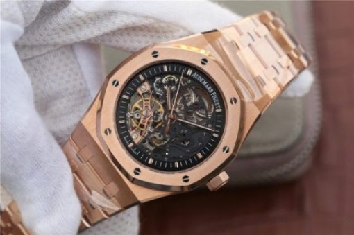 Replica Audemars Piguet Royal Oak 41mm Double Balance Wheel Openworked 15407 RG JF  RG Bracelet A3132 - Image 2