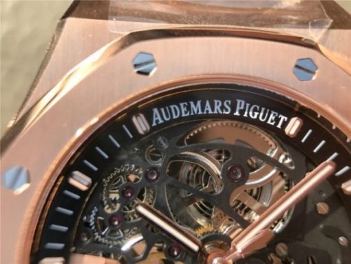 Replica Audemars Piguet Royal Oak 41mm Double Balance Wheel Openworked 15407 RG JF  RG Bracelet A3132 - Image 4