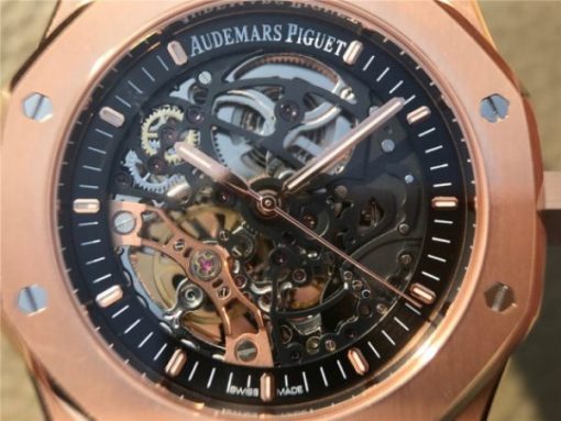 Replica Audemars Piguet Royal Oak 41mm Double Balance Wheel Openworked 15407 RG JF  RG Bracelet A3132 - Image 9