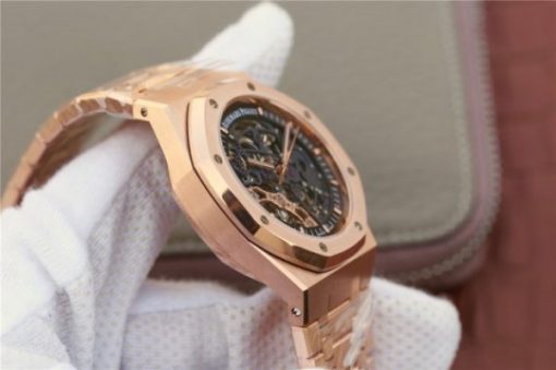 Replica Audemars Piguet Royal Oak 41mm Double Balance Wheel Openworked 15407 RG JF  RG Bracelet A3132 - Image 10
