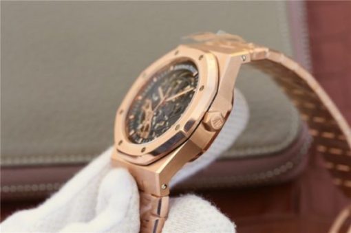 Replica Audemars Piguet Royal Oak 41mm Double Balance Wheel Openworked 15407 RG JF  RG Bracelet A3132 - Image 11