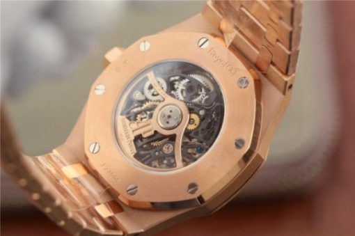 Replica Audemars Piguet Royal Oak 41mm Double Balance Wheel Openworked 15407 RG JF  RG Bracelet A3132 - Image 13