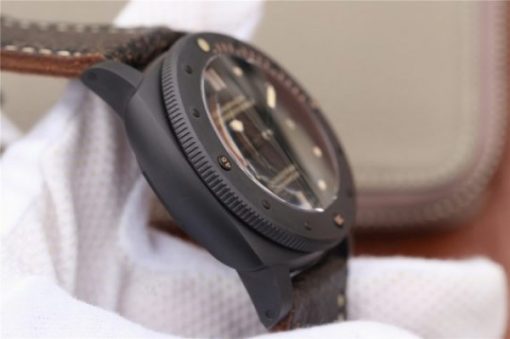 Replica Panerai PAM508 VSF Real Ceramic Black Distressed Calfskin Strap P.9000 - Image 4
