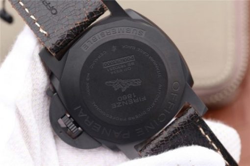 Replica Panerai PAM508 VSF Real Ceramic Black Distressed Calfskin Strap P.9000 - Image 6