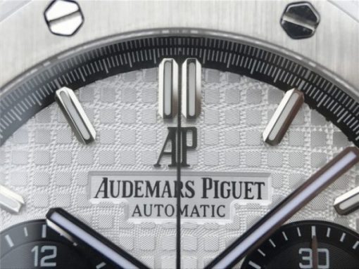 Replica Audemars Piguet Royal Oak Chronograph SS JHF White/Black Dial SS Bracelet A7750 - Image 4