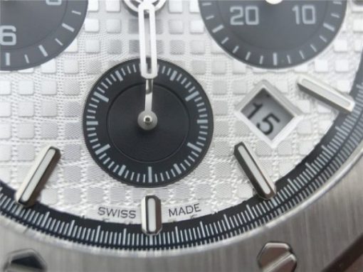Replica Audemars Piguet Royal Oak Chronograph SS JHF White/Black Dial SS Bracelet A7750 - Image 5