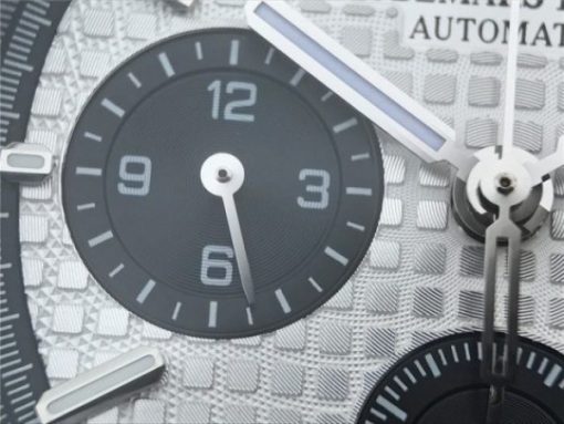 Replica Audemars Piguet Royal Oak Chronograph SS JHF White/Black Dial SS Bracelet A7750 - Image 6