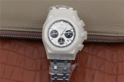 Replica Audemars Piguet Royal Oak Chronograph SS JHF White/Black Dial SS Bracelet A7750 - Image 14