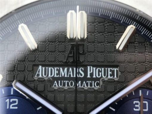 Replica Audemars Piguet Royal Oak Chronograph SS JHF Gray/Blue Dial SS Bracelet A7750 - Image 4