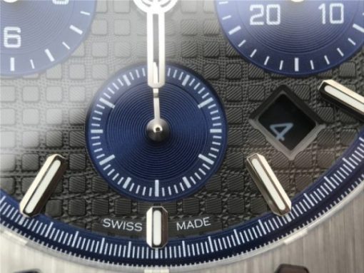 Replica Audemars Piguet Royal Oak Chronograph SS JHF Gray/Blue Dial SS Bracelet A7750 - Image 5