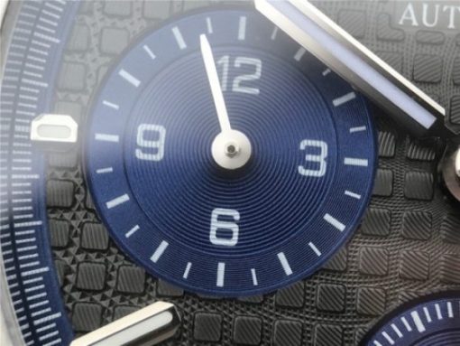 Replica Audemars Piguet Royal Oak Chronograph SS JHF Gray/Blue Dial SS Bracelet A7750 - Image 6