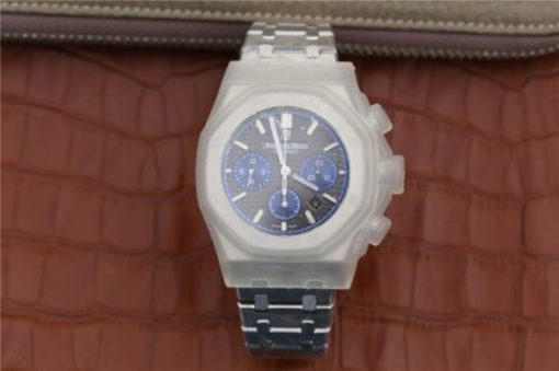 Replica Audemars Piguet Royal Oak Chronograph SS JHF Gray/Blue Dial SS Bracelet A7750 - Image 14