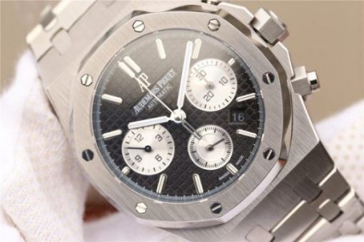 Replica Audemars Piguet Royal Oak Chronograph SS JHF Black/White Dial SS Bracelet A7750 - Image 3
