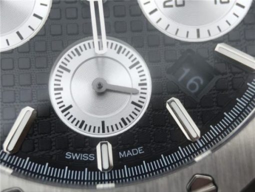 Replica Audemars Piguet Royal Oak Chronograph SS JHF Black/White Dial SS Bracelet A7750 - Image 7