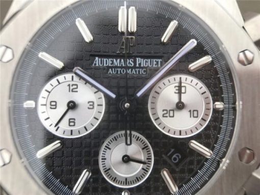 Replica Audemars Piguet Royal Oak Chronograph SS JHF Black/White Dial SS Bracelet A7750 - Image 9