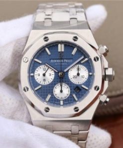 Replica Audemars Piguet Royal Oak Chronograph SS JHF Blue/White Dial SS Bracelet A7750