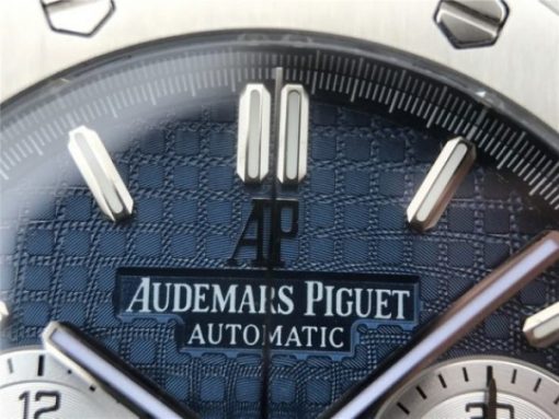 Replica Audemars Piguet Royal Oak Chronograph SS JHF Blue/White Dial SS Bracelet A7750 - Image 4