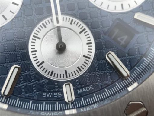 Replica Audemars Piguet Royal Oak Chronograph SS JHF Blue/White Dial SS Bracelet A7750 - Image 5
