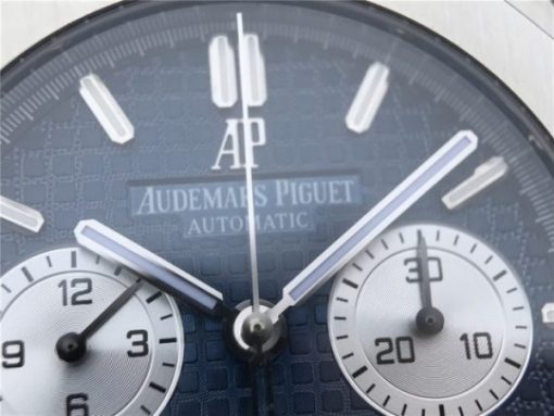 Replica Audemars Piguet Royal Oak Chronograph SS JHF Blue/White Dial SS Bracelet A7750 - Image 8