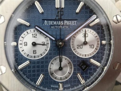 Replica Audemars Piguet Royal Oak Chronograph SS JHF Blue/White Dial SS Bracelet A7750 - Image 9