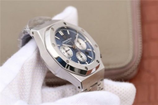 Replica Audemars Piguet Royal Oak Chronograph SS JHF Blue/White Dial SS Bracelet A7750 - Image 11