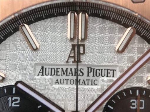 Replica Audemars Piguet Royal Oak Chronograph RG JHF White/Black Dial RG Bracelet A7750 - Image 4