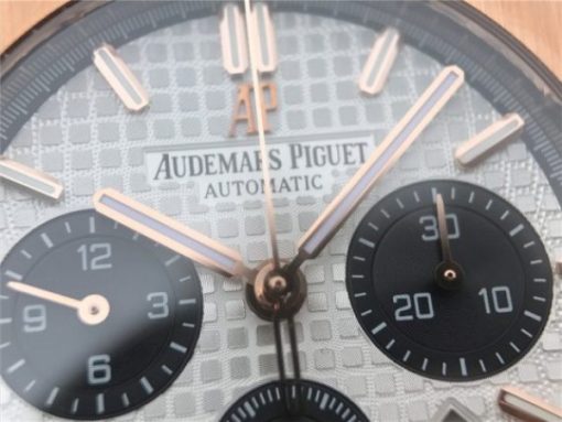 Replica Audemars Piguet Royal Oak Chronograph RG JHF White/Black Dial RG Bracelet A7750 - Image 8