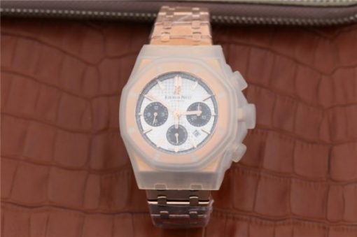 Replica Audemars Piguet Royal Oak Chronograph RG JHF White/Black Dial RG Bracelet A7750 - Image 15