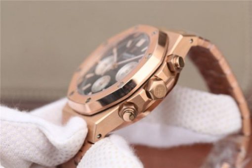 Replica Audemars Piguet Royal Oak Chronograph RG JHF Black/White Dial RG Bracelet A7750 - Image 10
