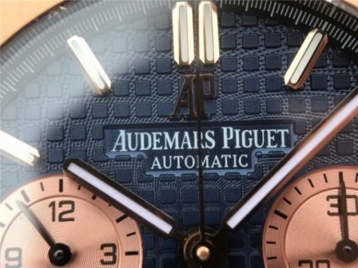 Replica Audemars Piguet Royal Oak Chronograph RG JHF Blue/RG Dial RG Bracelet A7750 - Image 4