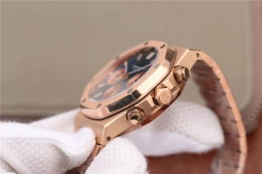 Replica Audemars Piguet Royal Oak Chronograph RG JHF Blue/RG Dial RG Bracelet A7750 - Image 11