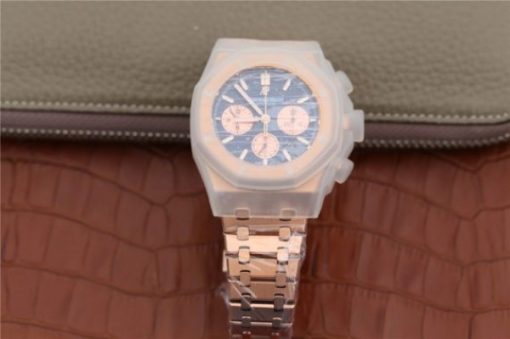 Replica Audemars Piguet Royal Oak Chronograph RG JHF Blue/RG Dial RG Bracelet A7750 - Image 19