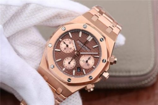 Replica Audemars Piguet Royal Oak Chronograph RG JHF Brown/RG Dial RG Bracelet A7750 - Image 2
