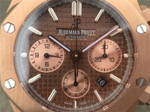 Replica Audemars Piguet Royal Oak Chronograph RG JHF Brown/RG Dial RG Bracelet A7750 - Image 9