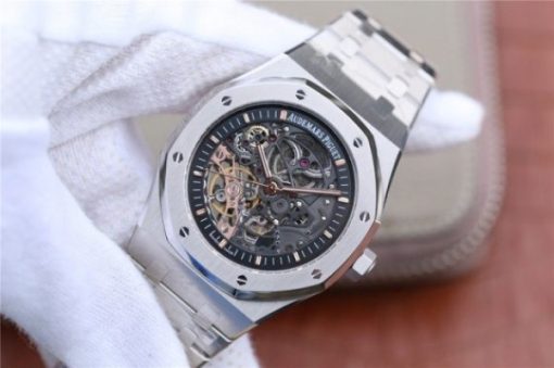 Replica Audemars Piguet Royal Oak 41mm Double Balance Wheel Openworked 15407 SS JF SS Bracelet A3132 - Image 2