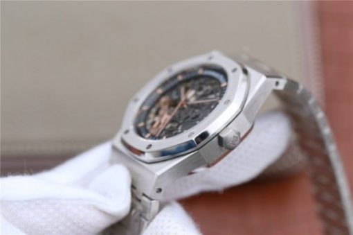 Replica Audemars Piguet Royal Oak 41mm Double Balance Wheel Openworked 15407 SS JF SS Bracelet A3132 - Image 8