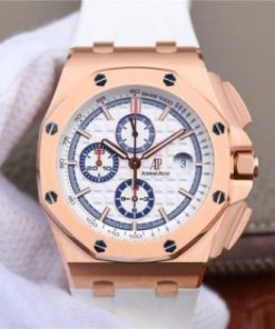 Replica Audemars Piguet Royal Oak Offshore 44mm RG Summer Edition JF White Rubber Strap A3126