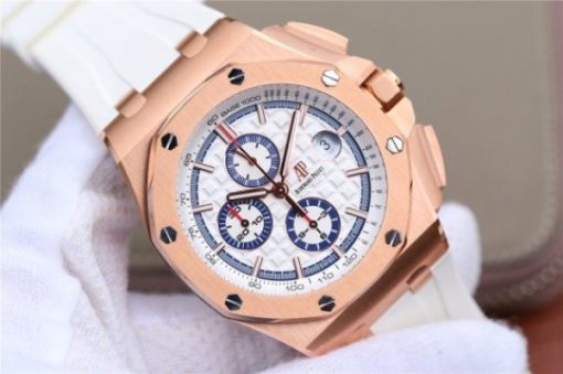 Replica Audemars Piguet Royal Oak Offshore 44mm RG Summer Edition JF White Rubber Strap A3126 - Image 3