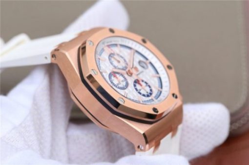 Replica Audemars Piguet Royal Oak Offshore 44mm RG Summer Edition JF White Rubber Strap A3126 - Image 8