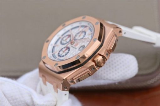 Replica Audemars Piguet Royal Oak Offshore 44mm RG Summer Edition JF White Rubber Strap A3126 - Image 9